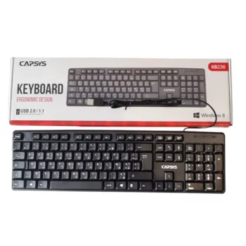 Clavier-Capsys-KB236-USB-2.0-Azerty-Noir-Cable-1.3m