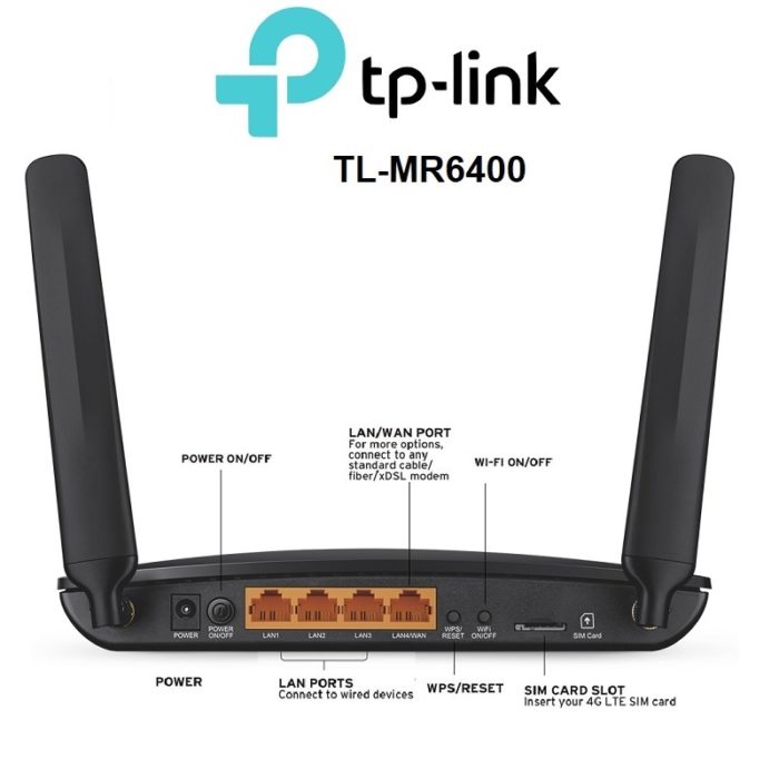 TL-MR6400 Modem Routeur TP-Link 4G LTE WiFi N 300 Mbps image #02