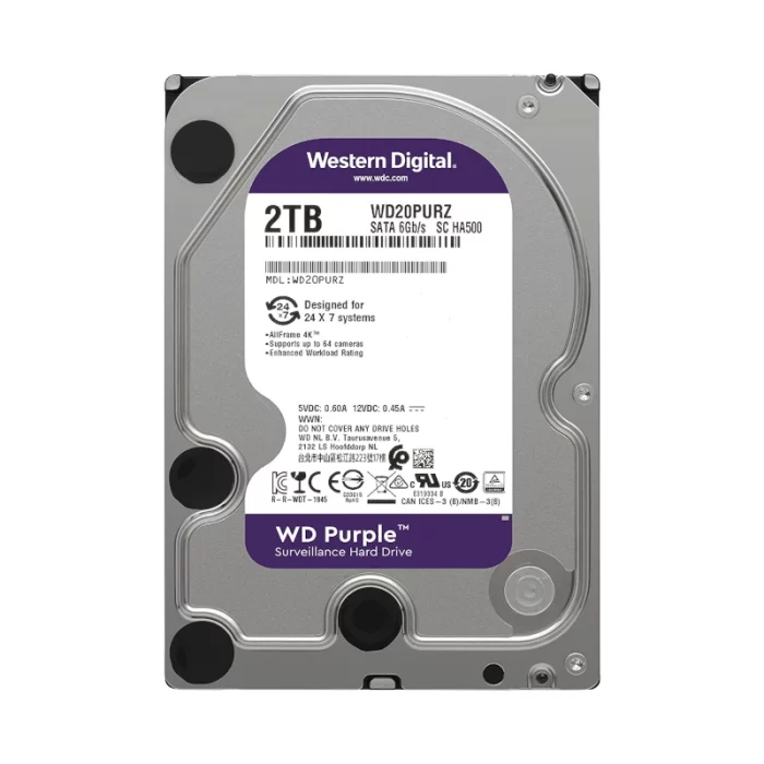 Disque-Dur 2TB Purple WD pour vidéo surveillance