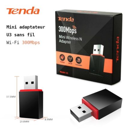 TENDA U3 Mini Adaptateur Wi-Fi N 300Mbps image #00