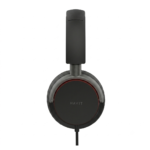 casque havit hv h2106d stéréo pour PC ou console, image produit e-commerce montrant la connexion du câble et la structure de l'arceau réglable.