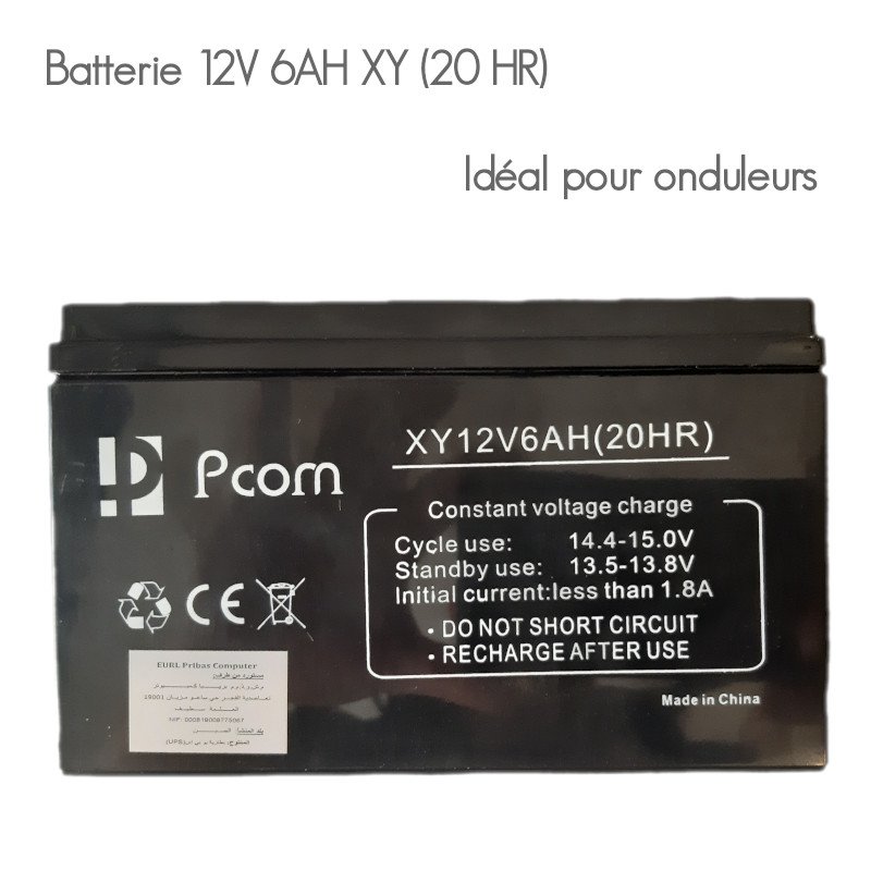 Batterie 12V 6AH XY (20 HR) Idéal pour onduleurs Batterie 12V 6AH XY (20 HR) Idéal pour onduleurs