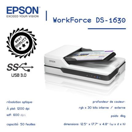 Scanner Epson WorkForce DS-1630 A4 à plat image #00