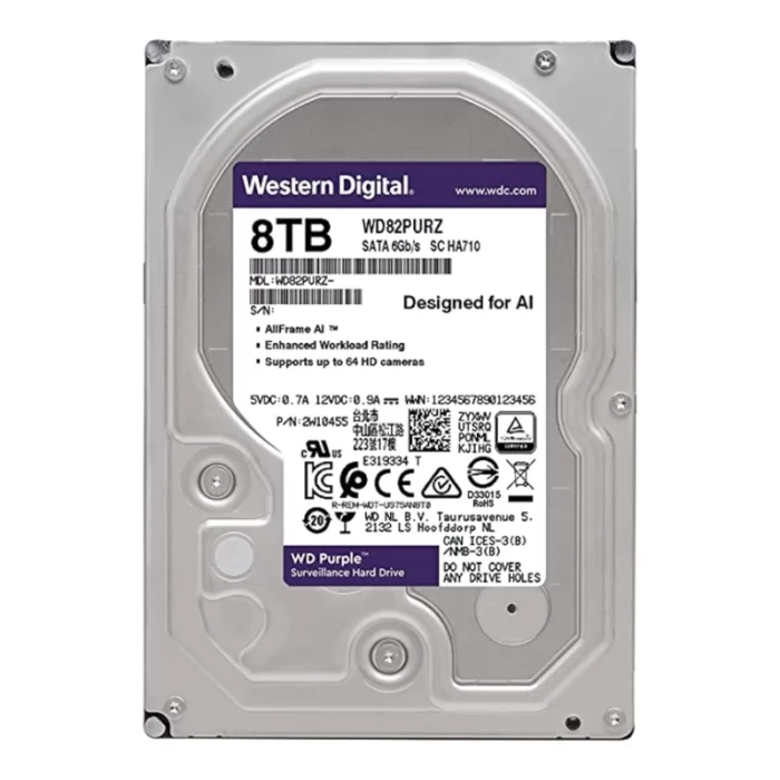 Disque-Dur 8TB Purple WD pour vidéo surveillance