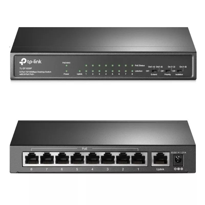 Switch PoE 9-Ports TP-Link TL-SF1009P 10-100Mbps image #02