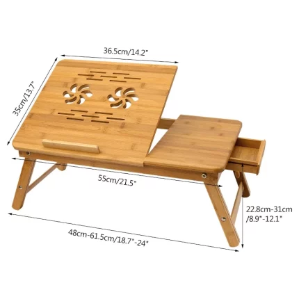 Table Laptop Bamboo BM62 Pliante -Refroidissement USB image #02