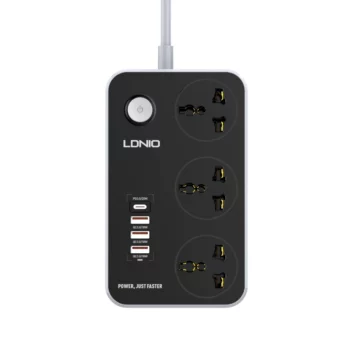 Multiprise Ldnio 3 prises 220V 4 prises USB SC3412 2500W 10A image 01