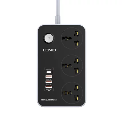 Multiprise Ldnio 3 prises 220V 4 prises USB SC3412 2500W 10A image 01