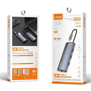 Hub SIYOTEAM DS‑16H USB‑C 6‑en‑1 02