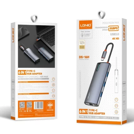 Hub SIYOTEAM DS‑16H USB‑C 6‑en‑1 02
