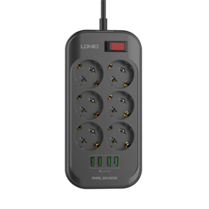 Multiprise SIYOTEAM SE6403 2500W 6 prises + 4 USB Auto ID 01