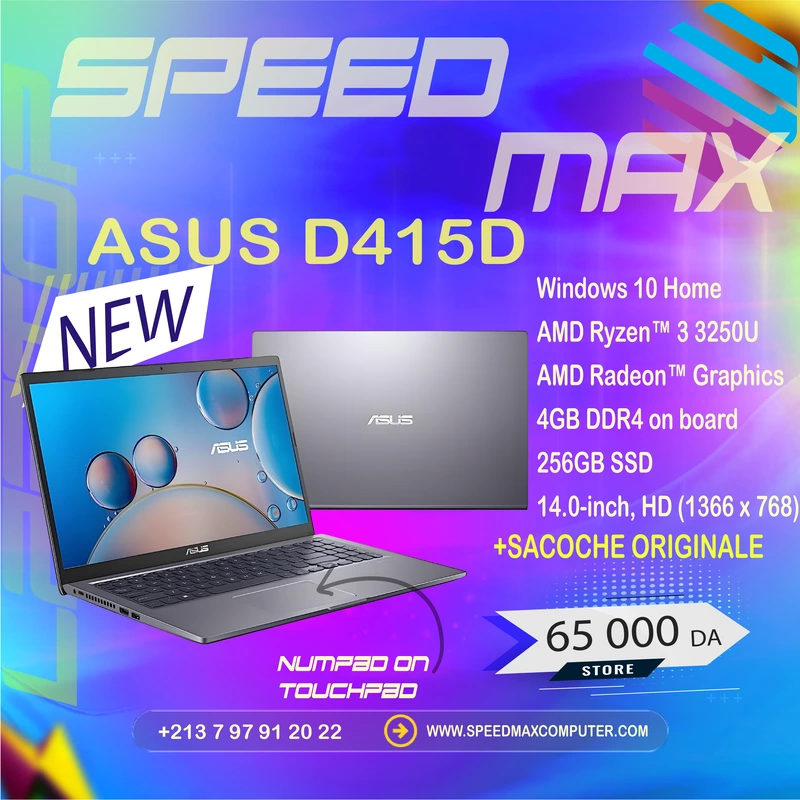 Laptop Asus D415DA 14 Ryzen™ 3 3250 4Go 256Go 01