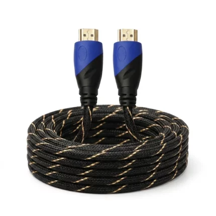 câble hdmi 15m capsys rond full hd 4k connecteurs plaqués or