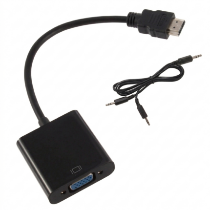 Adaptateur VGA vers HDMI avec Audio convertisseur 1080p Full HD pour connecter PC VGA à écran HDMI avec son et vidéo synchronisés.p7gt86p7gt86p7gt