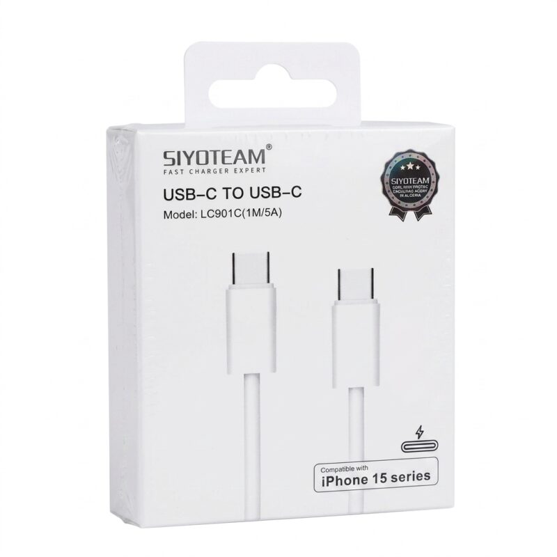 câble usb-c vers usb-c siyoteam lc901c charge rapide renforcé