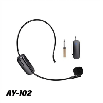 Microphone Wireless AY-102 sans fil Bluetooth 5.0 avec casque diadème et récepteur pour conférences et formations