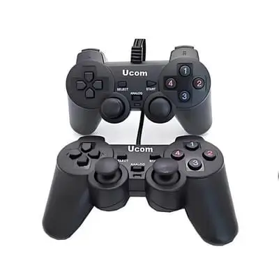 Double Manettes UCOM L6000 USB pour PC avec double vibration et joysticks analogiques